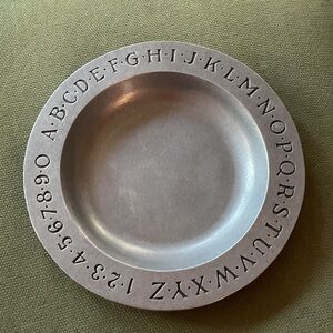 Alphabet Design Gray Plate